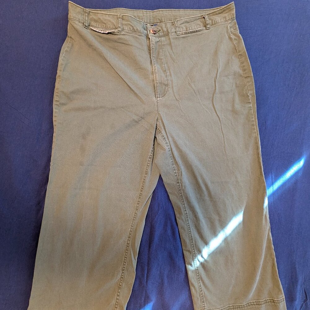Old Navy Olive Green Ankle Pants | Stretch Cotton Casual Work Pants | Size 18